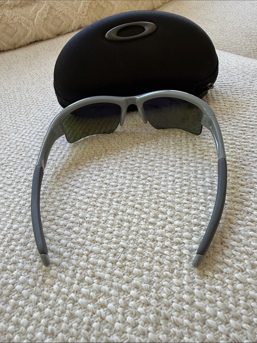 Oakley Gray Frame Sunglasses with Blue Mirrored Lenses - Picture 3 of 8